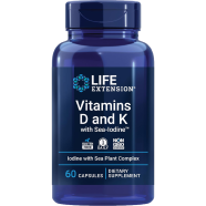 Life Extension Vitamins D and K With Sea-Iodine 5000 IU 60 Veg Capsules