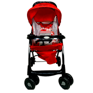 Lightweight Portable Baby Stroller Baby Trolley 722c Folding Pram For Kids From Newborn To 3 Years With Back Rest, Food Tray And Wheel Lock (Stroller_722c_red) Red - 126974933 icon