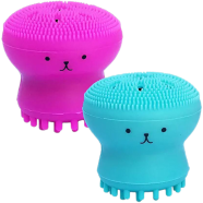 Limpidor Facial Octopus Shape Deep Pore Exfoliating Cleansing Face Brush Silicone Facial Cleaning Brush for Skin Care-10 - Multicolor