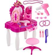 Little Princess Mirror Dressing Table Up With Music Sound And Light Glamour Beauty Makeup Pretend Role Play Set Toy For Kids