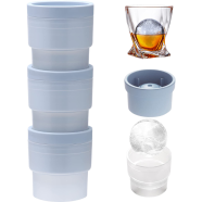 Lorsia Ice Ball Molds Set OF 4 , Slow-Melting Stackable Ice Cube Maker , 2.5 Inch Big Ice Spheres For Juice Beverages Bourbon