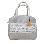 Lunch Carry Bag Jute Cotton Fabric Natural 10x9x5.5 Inch - 33265 icon