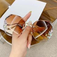 Luxury Brand Designer Sunglasses High Quality Rhinestone Sun Glasses Big Diamond Bling Eyeglasses Fashion Shades for Women - Uv400 LS2