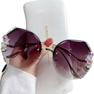 Luxury Brand Designer Sunglasses High Quality Rhinestone Sun Glasses Big Diamond Bling Eyeglasses Fashion Shades for Women - Uv400 LS6 icon