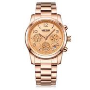 MEGIR Ladies Stainless Steel Luxur Watch -Rose Gold - 2057L