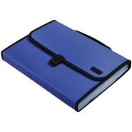 M ‍And G 12 Pockets Expanding File Folder With Handle And Lid A4 Size- AWT90959 - Blue and Gray