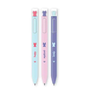 M And G Adorable Pet Retractable Ball Pen Blue 0.7mm Blue Ink 3 Pcs - Random Body Color