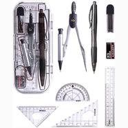 M And G Maths Set Geometry Set Exam Stationery- Math Kit Drawing Compass and Protractor Set, Pencil with Lead Refills, Eraser, Rulers for School Educational Supplies 7 Pcs 