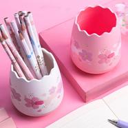 M ‍and G Cherry Blossoms Egg Pen Holder Pink Creative Storage Pencil Case Office Desk Pen Organizer Stationery Gifts for Students