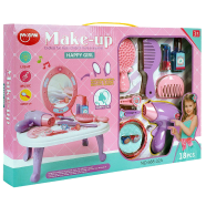 Makeup Table Set Children Hair Dressing Table Pretend Play Toys Lighting with Misc