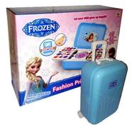 Makeup and Nail Art Toy Set for Girls Hello Kitty and Frozen Toy Trolley System Real Makeup Safe and Non toxic-Blue