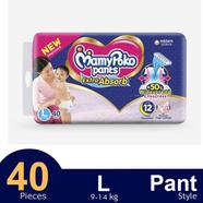 MamyPoko Pants Premium Extra Absorb Pant System Baby Diaper (L Size) (9-14Kg) (40Pcs)