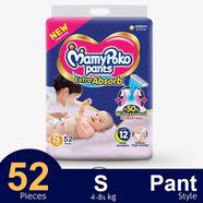 MamyPoko Pants Premium Extra Absorb Pant System Baby Diaper (S Size) (4-8Kg) (52Pcs)