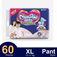 MamyPoko Pants Premium Extra Absorb Pant System Baby Diaper (XL Size) (12-17Kg) (60Pcs)