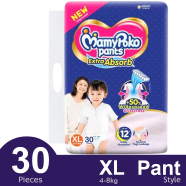 MamyPoko Pants Premium Extra Absorb Pant System Baby Diaper (XL Size) (12-17Kg) (30Pcs)