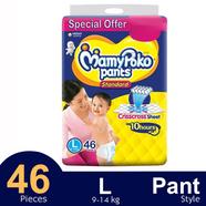MamyPoko Pants Standard Pant System Baby Diaper (L Size) (9-14Kg) (46Pcs)