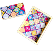 Mandela Tray Plus Tea Box, Combo Set