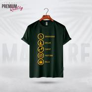 Manfare Premium Graphics T Shirt Bottle Green Color For Men - MF-386