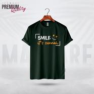 Manfare Premium Graphics T Shirt Bottle Green Color For Men - MF-240