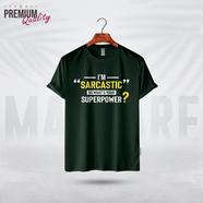 Manfare Premium Graphics T Shirt Bottle Green Color For Men - MF-413