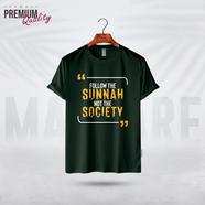 Manfare Premium Graphics T Shirt Bottle Green Color For Men - MF-387