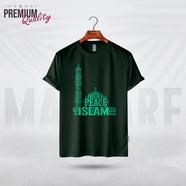 Manfare Premium Graphics T Shirt Bottle Green Color For Men - MF-235