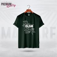 Manfare Premium Graphics T Shirt Bottle Green Color For Men - MF-241