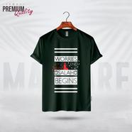Manfare Premium Graphics T Shirt Bottle Green Color For Men - MF-423