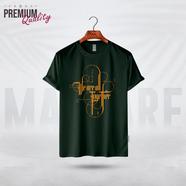 Manfare Premium Graphics T Shirt Bottle Green Color For Men - MF-228