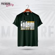 Manfare Premium Graphics T Shirt Bottle GreenFor Men - MF-343