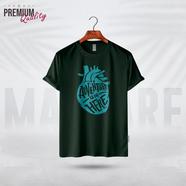 Manfare Premium Graphics T Shirt Bottle Green Color For Men - MF-236