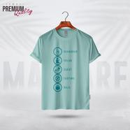Manfare Premium Graphics T Shirt Mist Grey Color For Men - MF-386