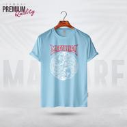 Manfare Premium Graphics T Shirt Turquoise Color For Men - MF-350