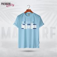 Manfare Premium Graphics T Shirt Turquoise Color For Men - MF-429