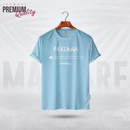 Manfare Premium Graphics T Shirt Turquoise Color For Men - MF-255