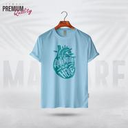 Manfare Premium Graphics T Shirt Turquoise Color For Men - MF-236