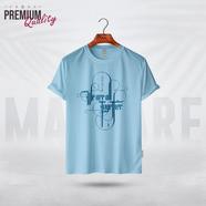 Manfare Premium Graphics T Shirt Turquoise Color For Men - MF-228