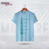Manfare Premium Graphics T Shirt Turquoise Color For Men - MF-386