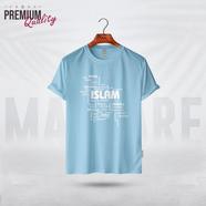 Manfare Premium Graphics T Shirt Turquoise Color For Men - MF-241