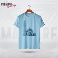 Manfare Premium Graphics T Shirt Turquoise Color For Men - MF-235