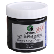 Maries Acrylic Color Paint 100ml Jar For Professional Artists Black