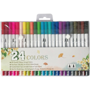 Marker Liner Drawing Watercolor Marker Pens Twin Head Brush Pen Painting 24 Colour