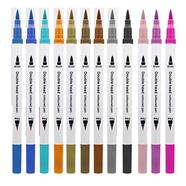 Marker Liner Drawing Watercolor Marker Pens Twin Head Brush Pen Painting 12 Color