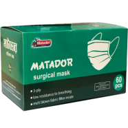 Matador Surgical Mask (3 Ply With High Quality Filter, Nose Pin) 1 Box (60 Pcs) icon