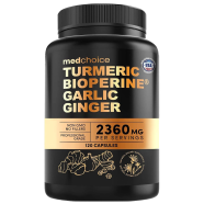 Medchoice Turmeric And Garlic Supplements With Bioperine 2360 Mg - 120 Capsule -523326157