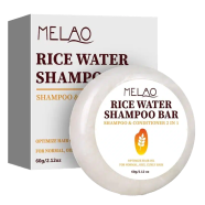 Melao Rice Water Shampoo Bar and Conditioner 2 In 1 enriched With Rice Fermentation - 60 gm