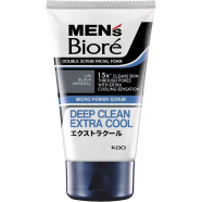 Men's Biore Double Scrub Deep Clean Extra Cool Facial Foam 100gm | Japan