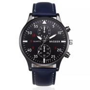 Men's Leather Military Alloy Analog Quartz Wrist Watch