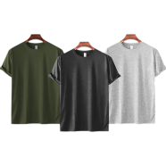 Mens Premium Blank T-shirt -Combo- Olive, Anthra Melange, Gray Melange