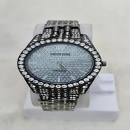 Men's Womens Round Silver White Gold Radium Dial Wrist Watch Band Luxury